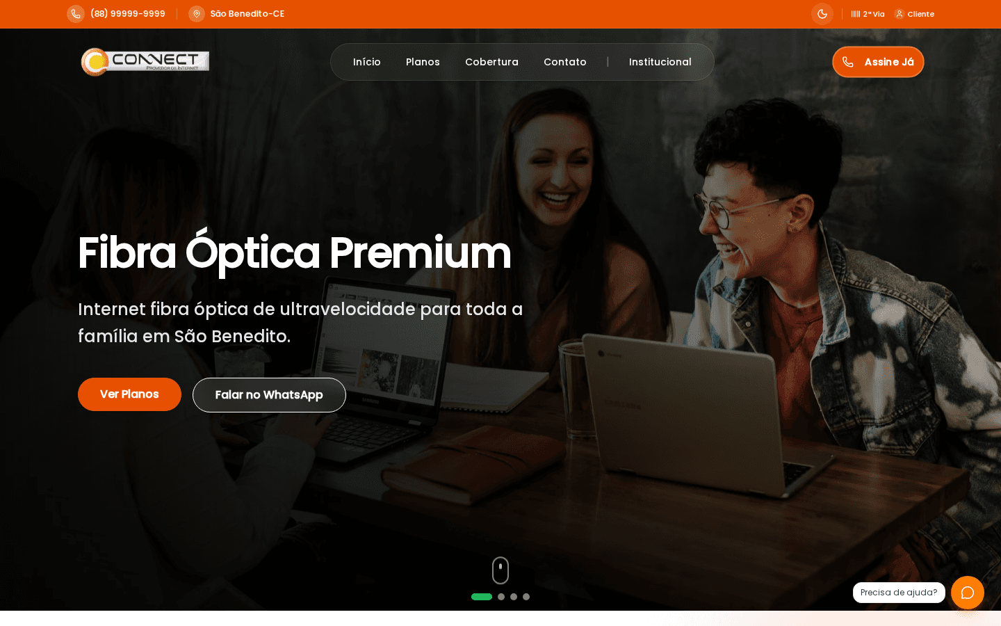 Visão geral da plataforma Provedor Connect